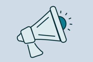 Illustration of a megaphone to represent a news announcement